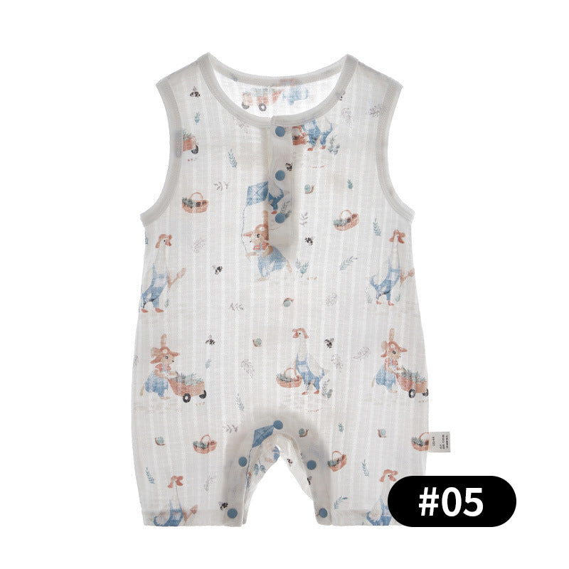 Summer Newborn Baby Romper, 100% Pure Cotton Material, 1-24Months - babysmile03