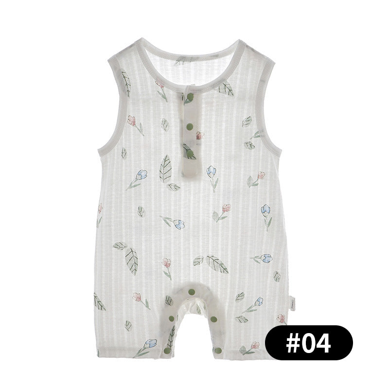 Summer Newborn Baby Romper, 100% Pure Cotton Material, 1-24Months - babysmile03