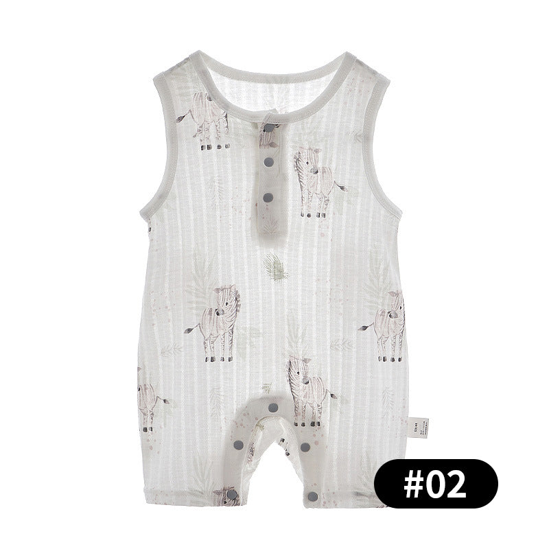 Summer Newborn Baby Romper, 100% Pure Cotton Material, 1-24Months - babysmile03