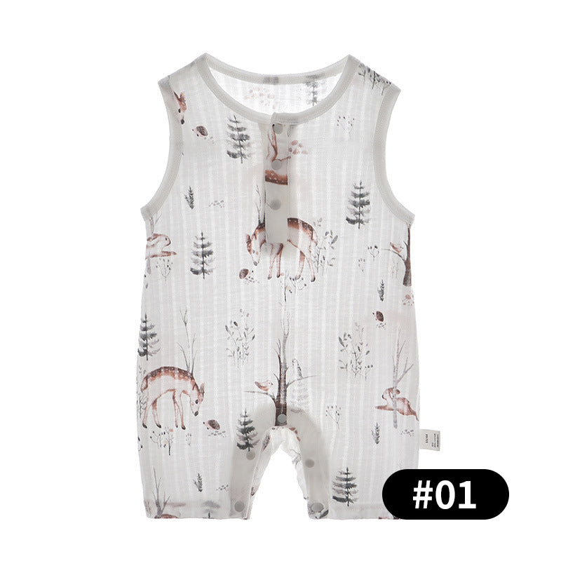 Summer Newborn Baby Romper, 100% Pure Cotton Material, 1-24Months - babysmile03