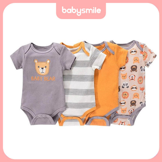 Cartoon Bear Bodysuits Set for Boys Girls