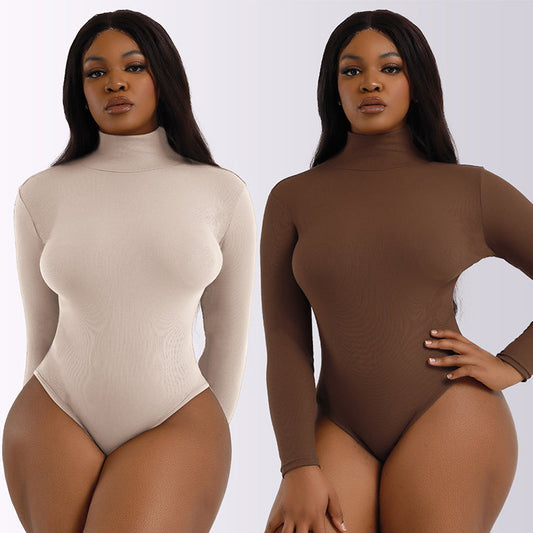 Autumn/Winter High Neck Seamless Shapewear Bodysuit, Postpartum Body Shaping and Recovery