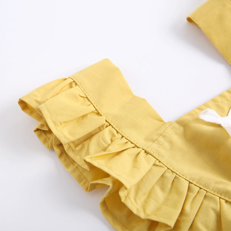 Baby Girls Pineapple Patterned Bodysuits, 100% Pure Cotton Material, 0-36Months