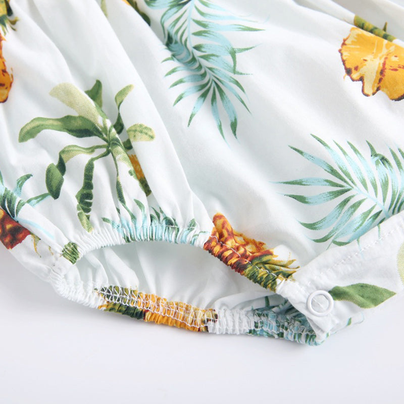 Baby Girls Pineapple Patterned Bodysuits, 100% Pure Cotton Material, 0-36Months