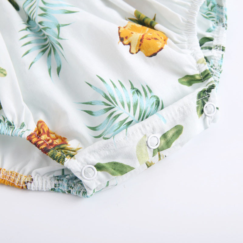 Baby Girls Pineapple Patterned Bodysuits, 100% Pure Cotton Material, 0-36Months