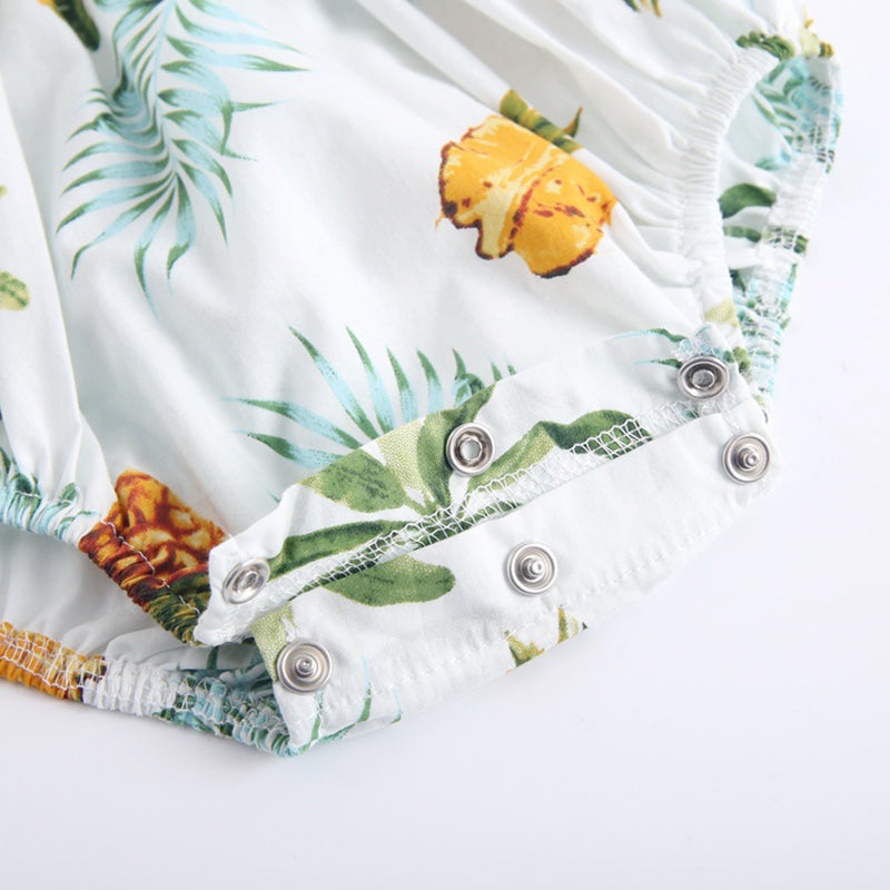 Baby Girls Pineapple Patterned Bodysuits, 100% Pure Cotton Material, 0-36Months