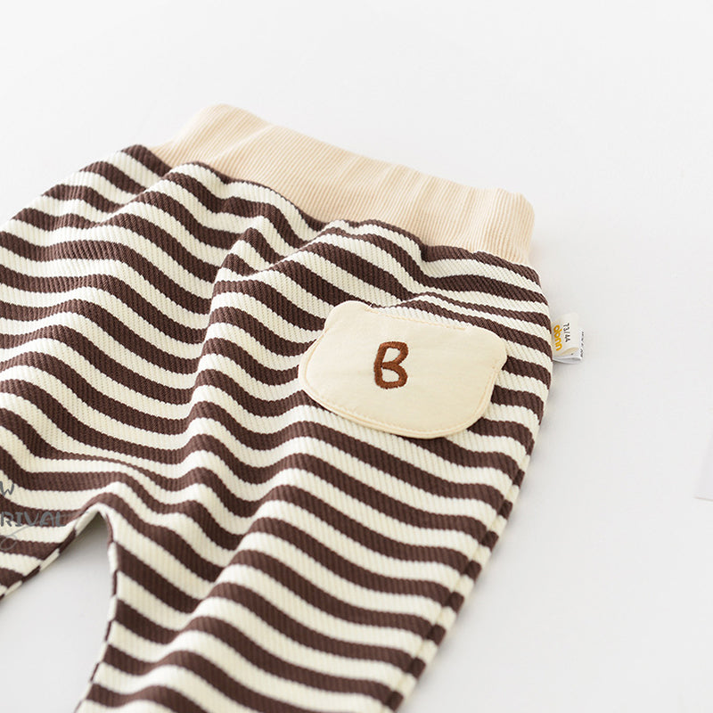 Loose-Fitting Baby Trousers with a Striped Pattern, 6-36Months