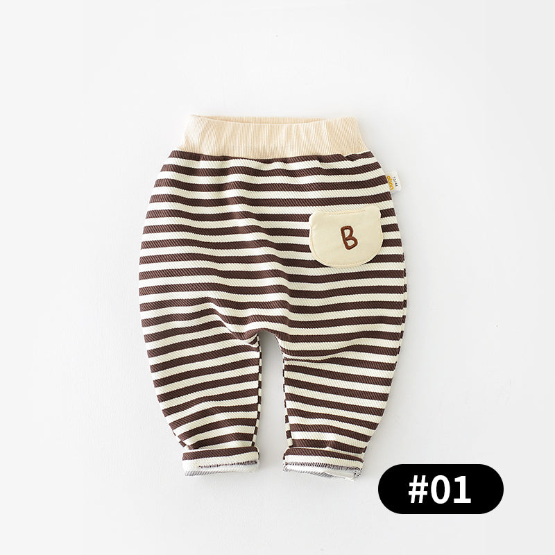Loose-Fitting Baby Trousers with a Striped Pattern, 6-36Months