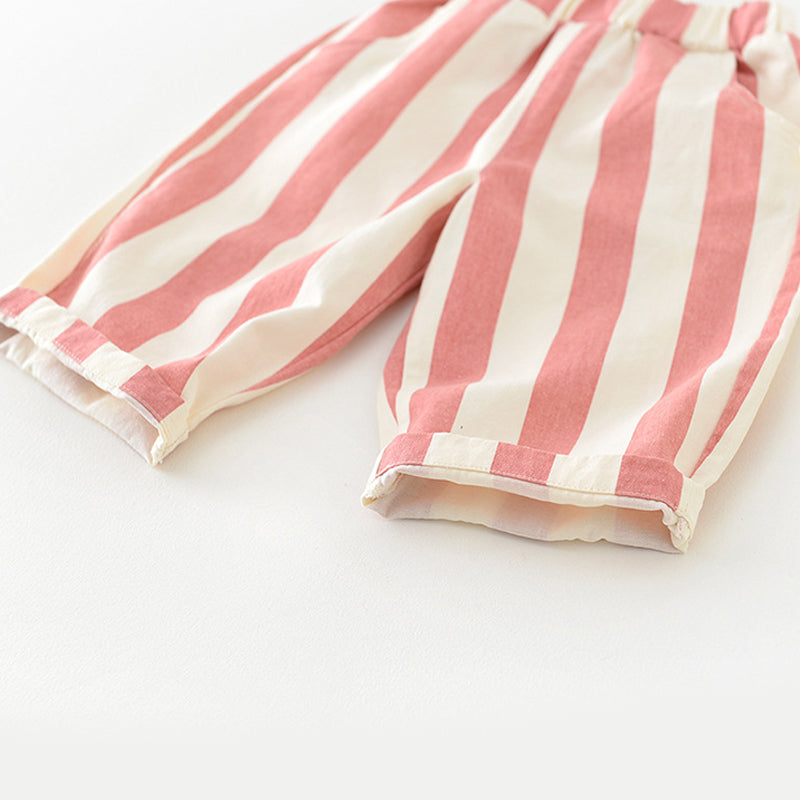 Loose-Fitting Baby Trousers with a Striped Pattern, 6-36Months