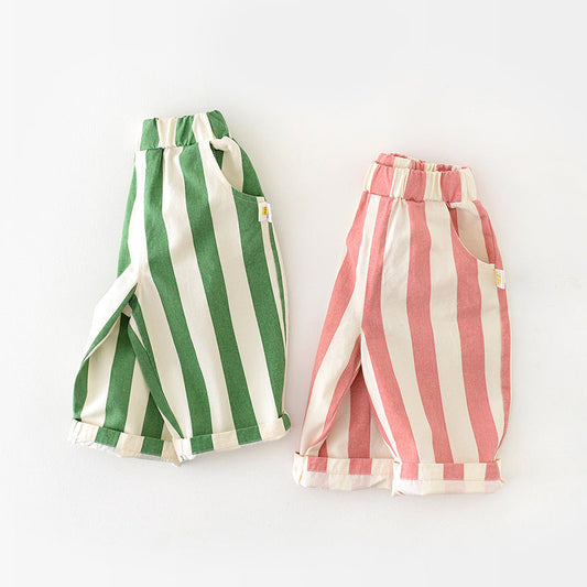 Loose-Fitting Baby Trousers with a Striped Pattern, 6-36Months