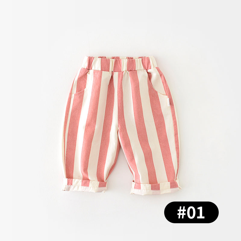 Loose-Fitting Baby Trousers with a Striped Pattern, 6-36Months