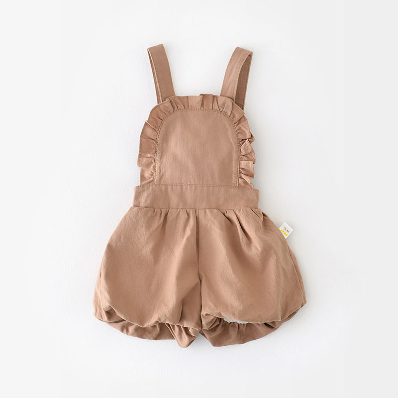 Brown Overalls for Baby Girls, Dress Style, 6-36Months