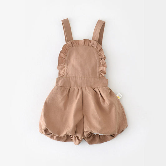 Brown Overalls for Baby Girls, Dress Style, 6-36Months
