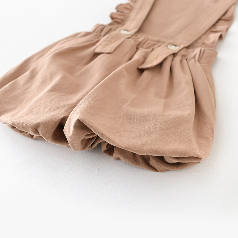 Brown Overalls for Baby Girls, Dress Style, 6-36Months