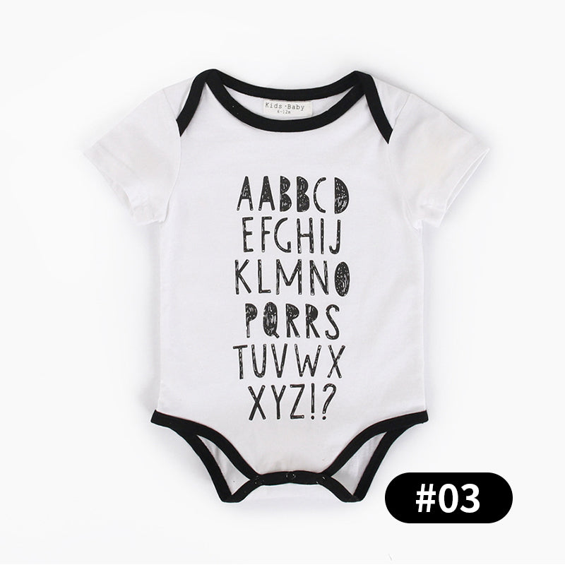 Baby Bodysuits with Patterns or Letters, 100% Pure Cotton Material, 0-36Months