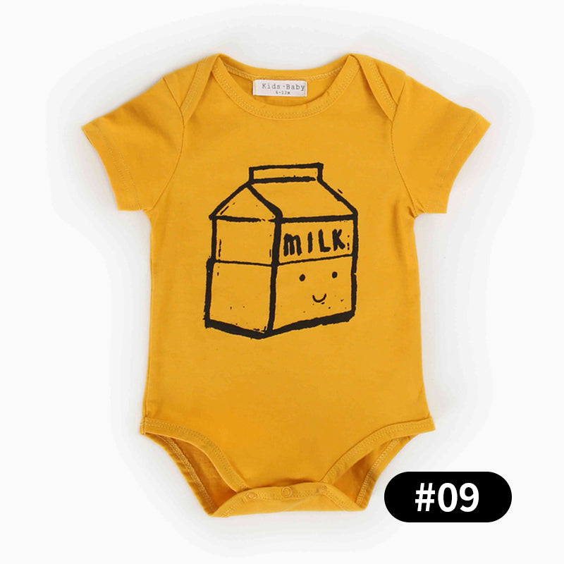 Baby Bodysuits with Patterns or Letters, 100% Pure Cotton Material, 0-36Months