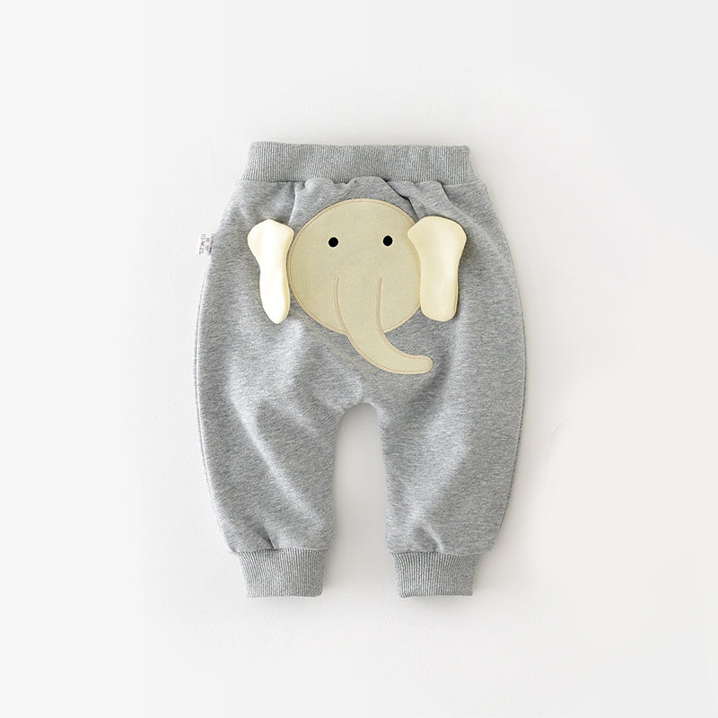 Cute Animal Pattern Baby Loose Cotton Trousers, 6-36Months