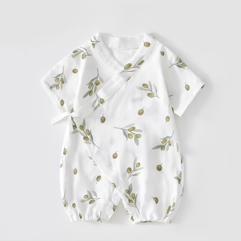 Summer Baby Romper, Silk Gauze, Side-opening Velcro, 1-24Months - babysmile03