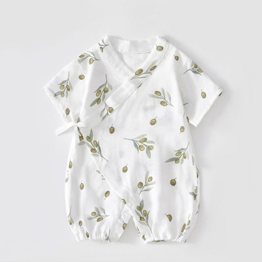 Summer Baby Romper, Silk Gauze, Side-opening Velcro, 1-24Months - babysmile03