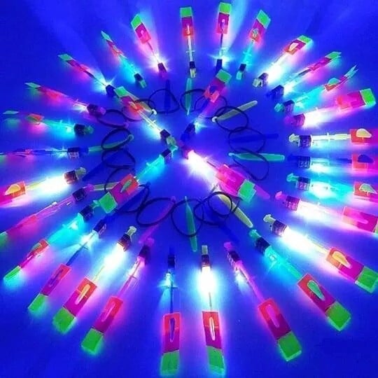 【25PCS】 Rocket Slingshot LED Helicopters