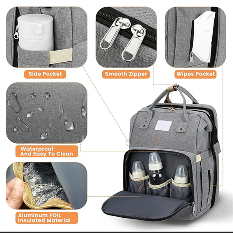 2 in 1 Backpack Diaper Bag & Crib - babysmile03