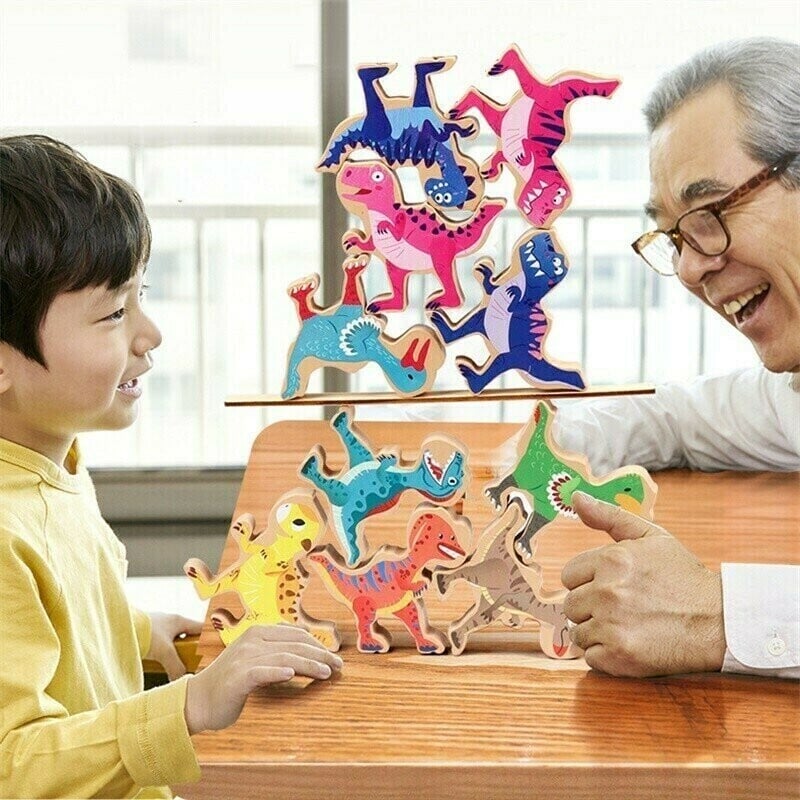 (Limited time 49% low price sale) -🔥 Balanced wooden Dinosaur Jenga Toys