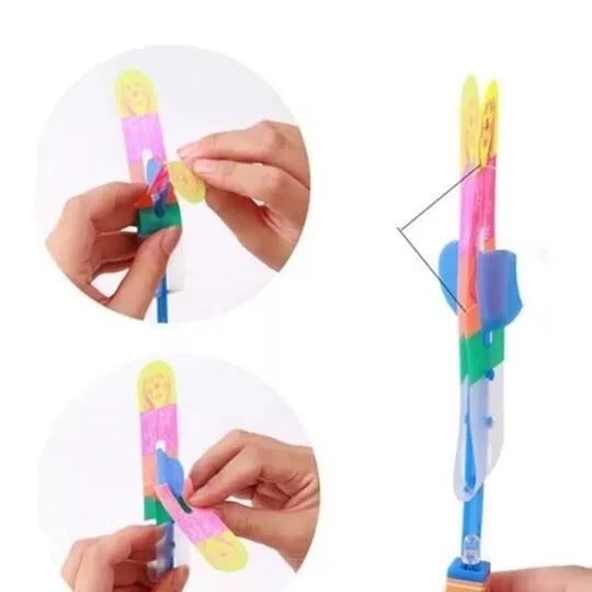 【25PCS】 Rocket Slingshot LED Helicopters