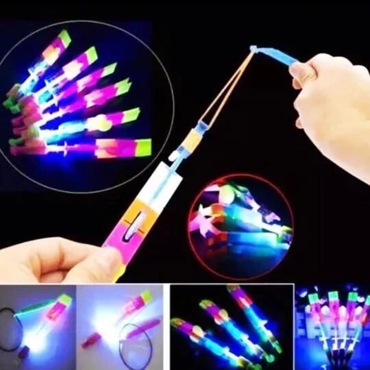 【25PCS】 Rocket Slingshot LED Helicopters