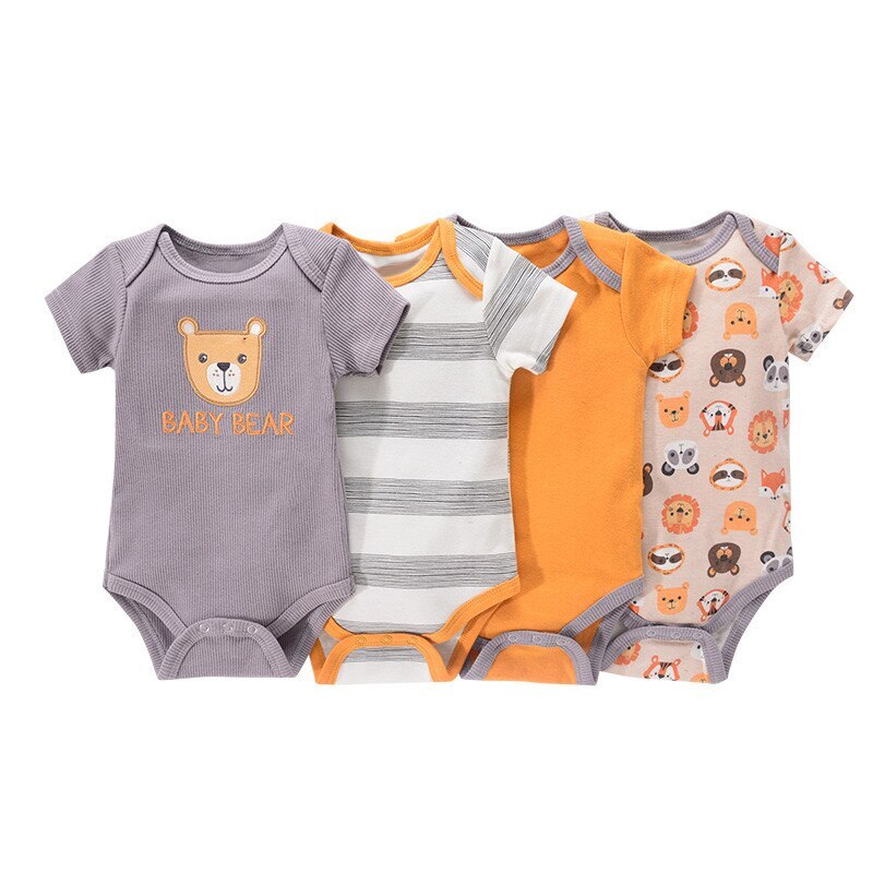 Cartoon Bear Bodysuits Set for Boys Girls
