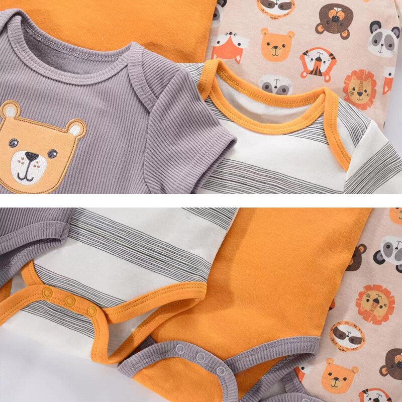 Cartoon Bear Bodysuits Set for Boys Girls