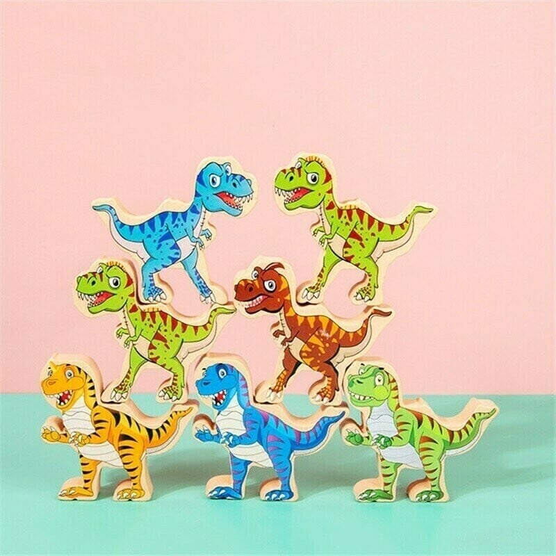 (Limited time 49% low price sale) -🔥 Balanced wooden Dinosaur Jenga Toys