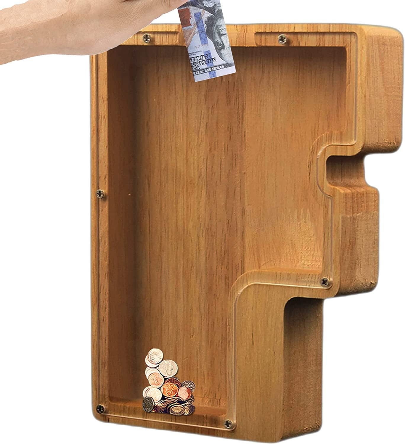 (49% low price sale) -Personalized Alphabet Wooden Piggy Bank