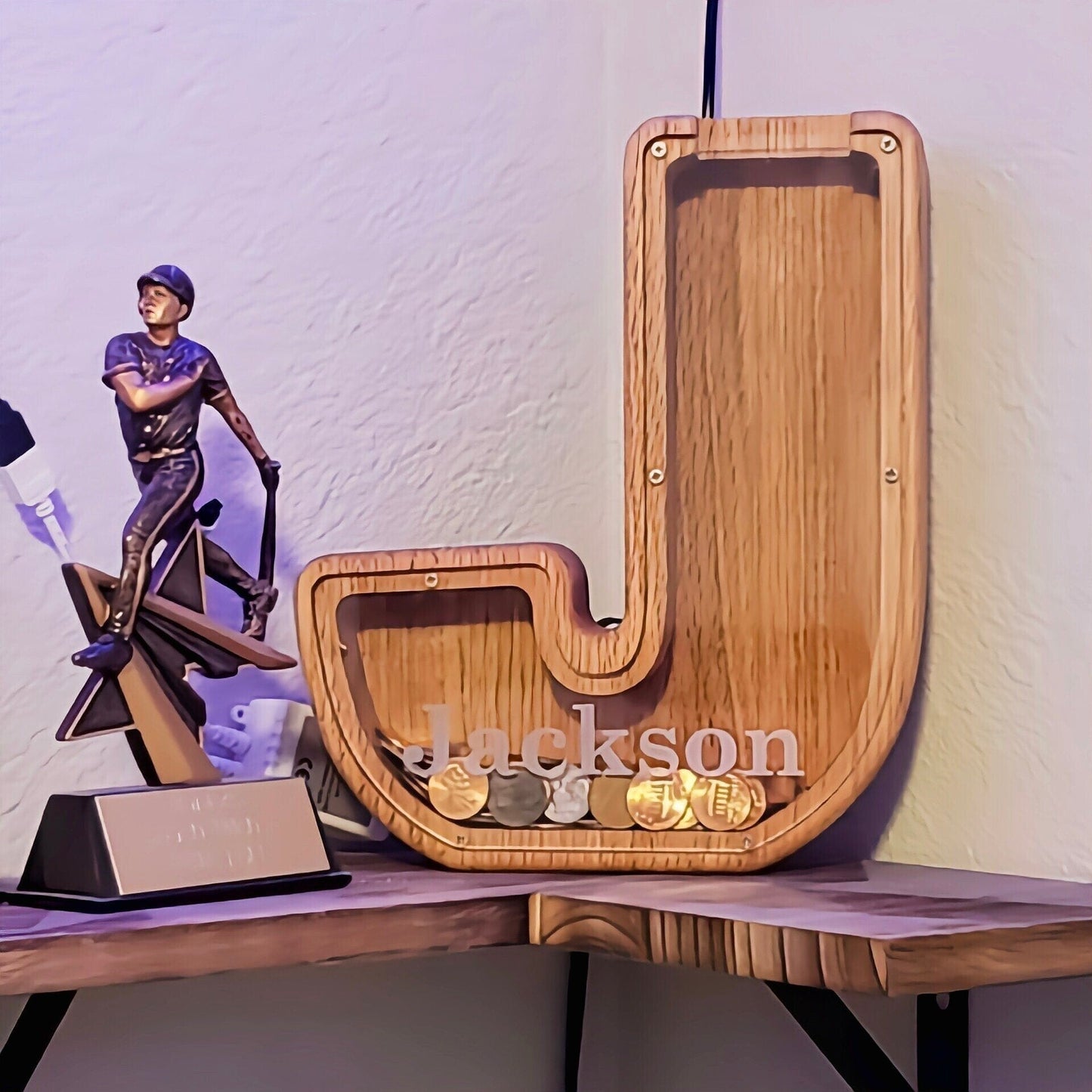 (49% low price sale) -Personalized Alphabet Wooden Piggy Bank