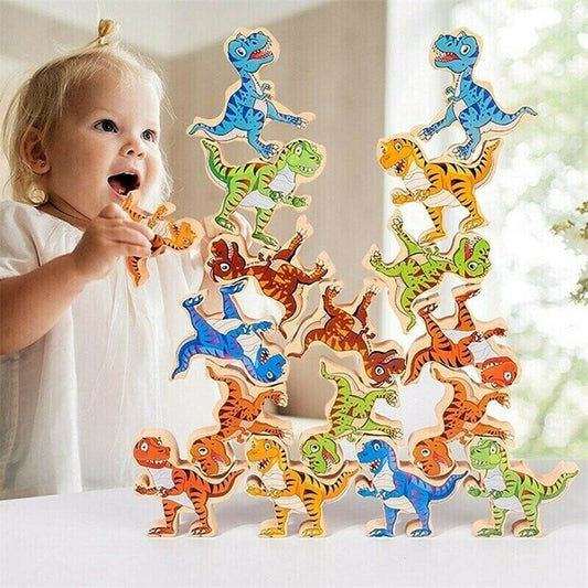 (Limited time 49% low price sale) -🔥 Balanced wooden Dinosaur Jenga Toys