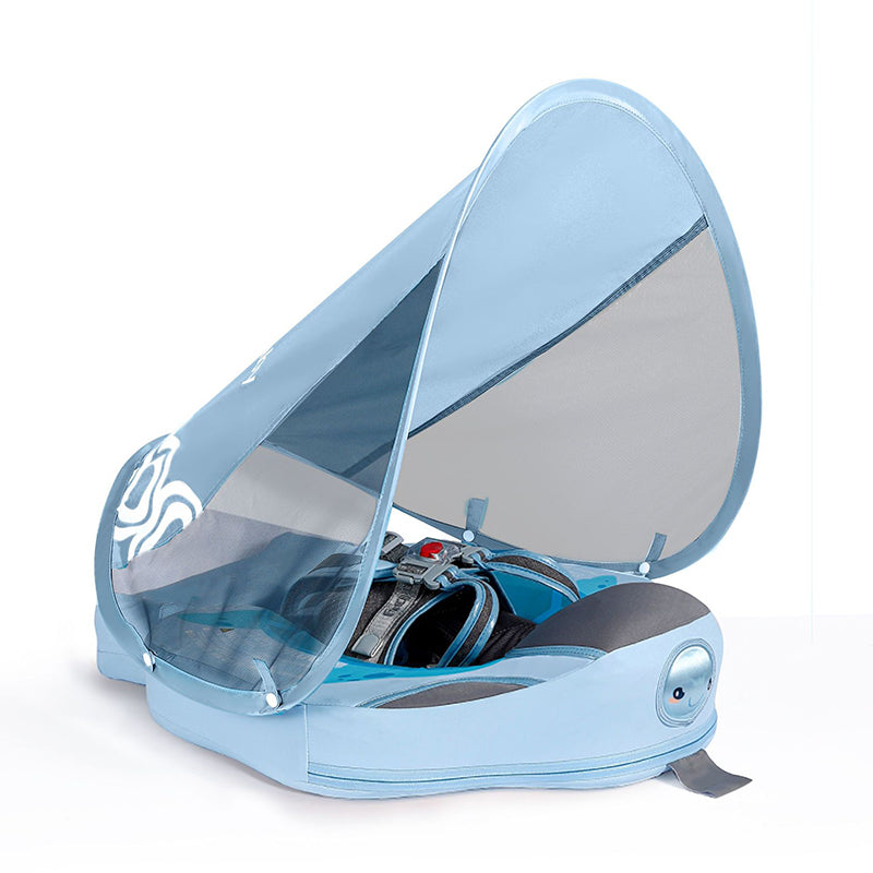 An Inflatable-Free Baby Swimming Ring with a Sunshade