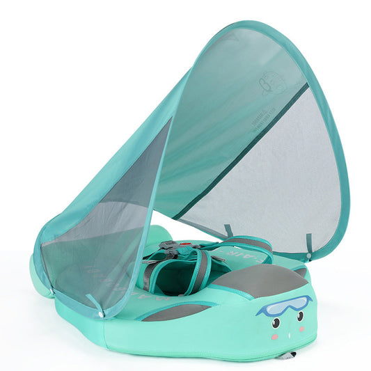 An Inflatable-Free Baby Swimming Ring with a Sunshade