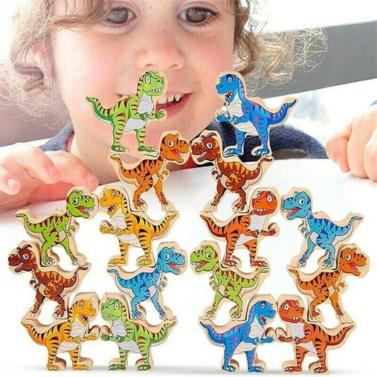 (Limited time 49% low price sale) -🔥 Balanced wooden Dinosaur Jenga Toys