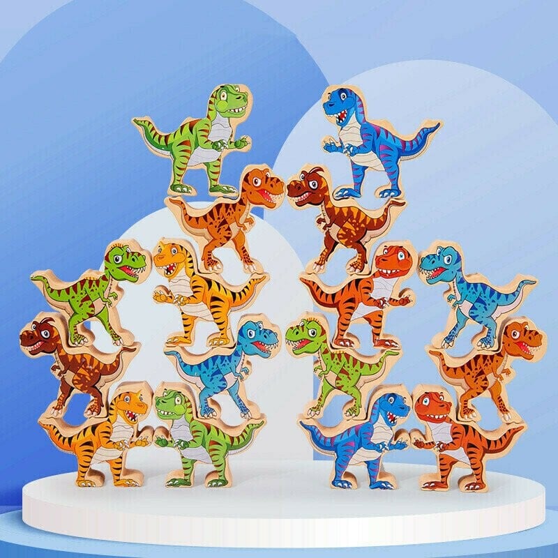 (Limited time 49% low price sale) -🔥 Balanced wooden Dinosaur Jenga Toys