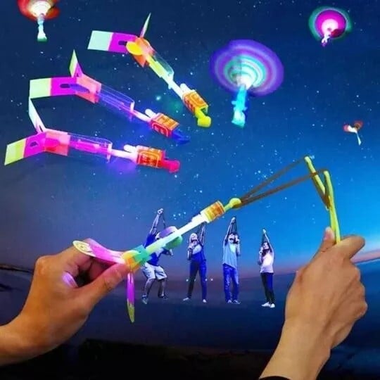【25PCS】 Rocket Slingshot LED Helicopters