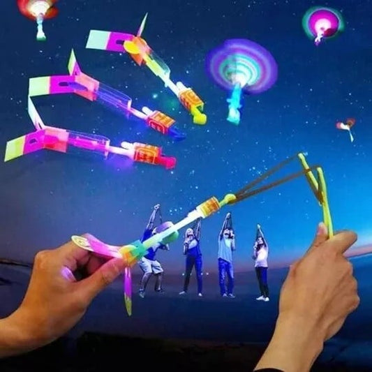 【25PCS】 Rocket Slingshot LED Helicopters