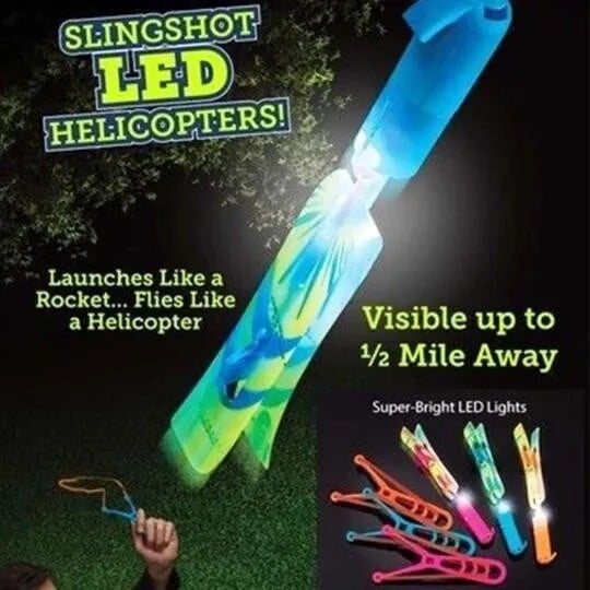 【25PCS】 Rocket Slingshot LED Helicopters